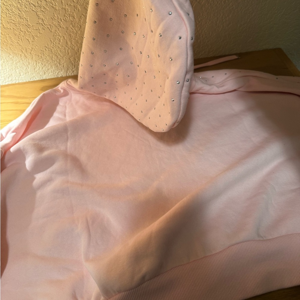 No Boundaries Pink Hoodie With Rhinestone details - Picture 2 of 2